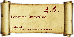 Labritz Oszvalda névjegykártya